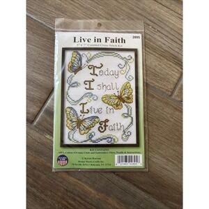 Design‎ Works LIVE IN FAITH Butterflies Counted Cross Stitch Kit 5" x 7" Mesh 14